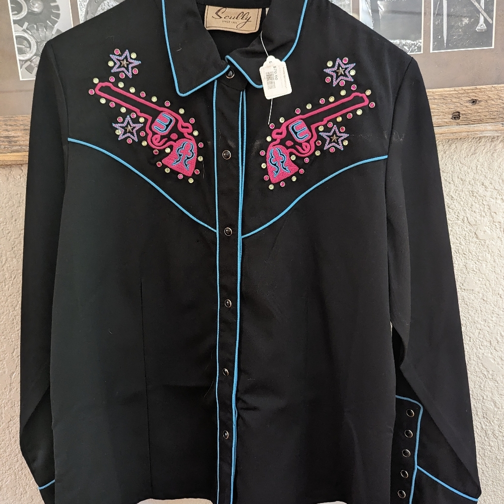 Scully Women's Western Neon Button Down Shirt